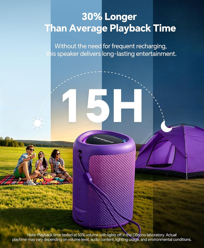 Portable Bluetooth Speaker IPX5 Waterproof BT 5.3 TWS Beach Camping3