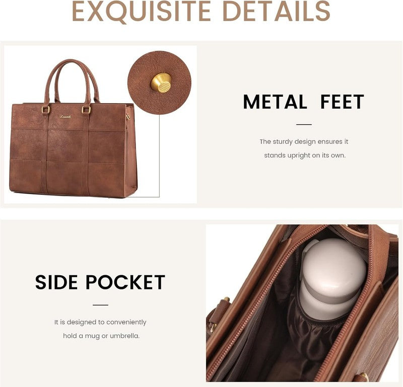 Vintage Handbag Purses, Large Laptop Tote Bag for Women Fit 15.6 Inch Laptop, To8