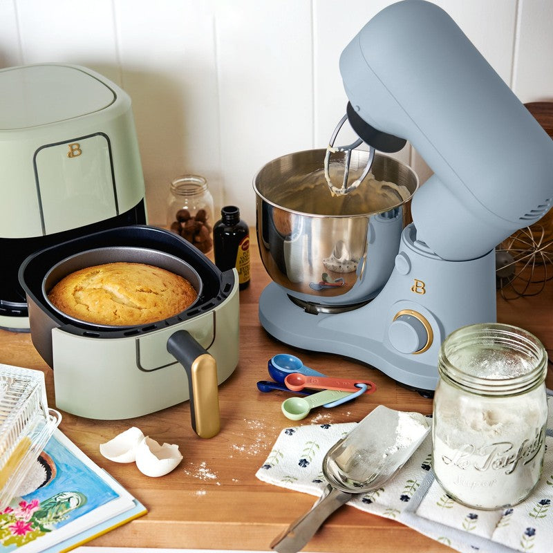3.5 Qt Stand Mixer Cornflower Blue w/ Flat Beater Dough Hook & Whisk8