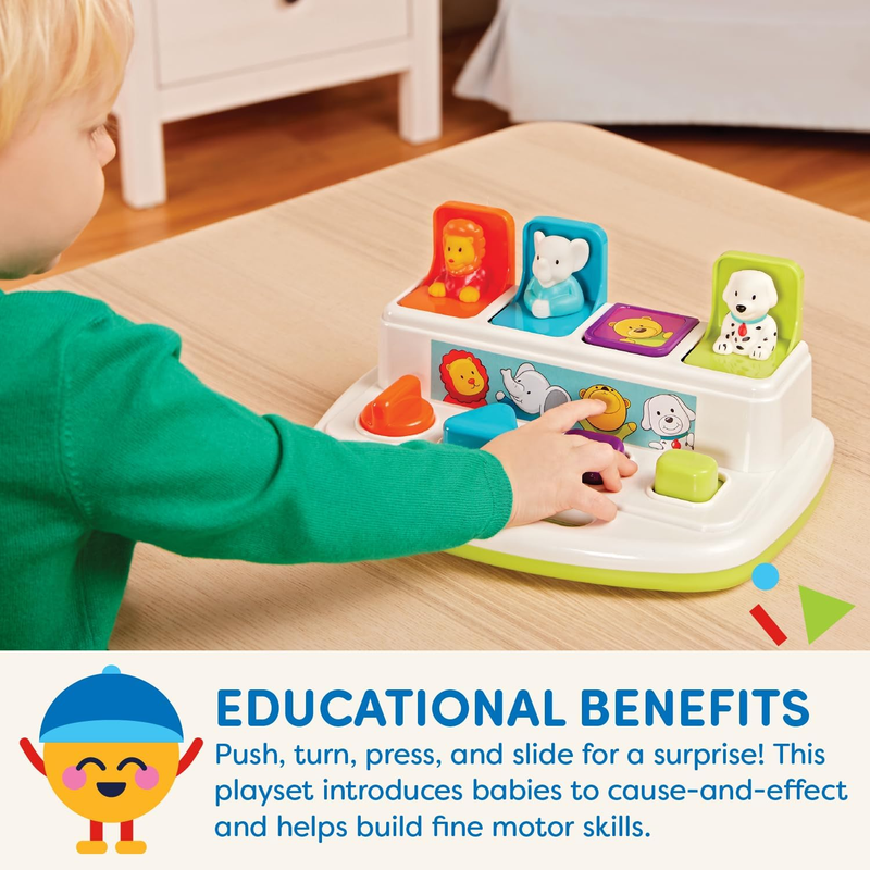 Pop Up Pals Cause and Effect Developmental Toy Color Sorting Buttons 18+ Months5