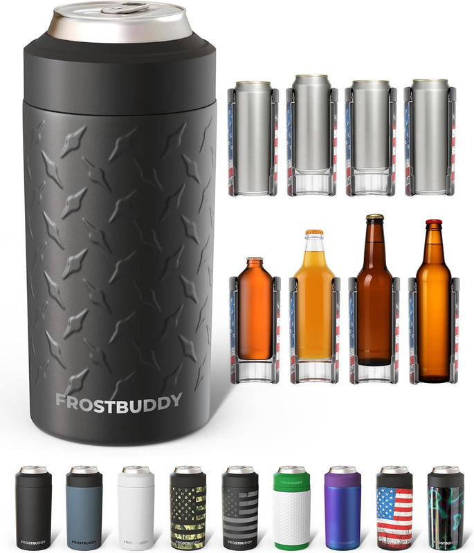 Universal Can Cooler Stainless Steel Fits 12oz 16oz Slim Cans Bottles11