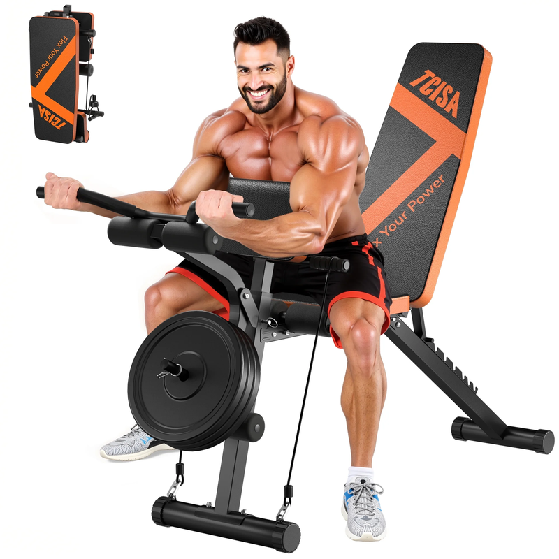 Adjustable Weight Bench with Leg Extension & Preacher Curl for Home Gym0