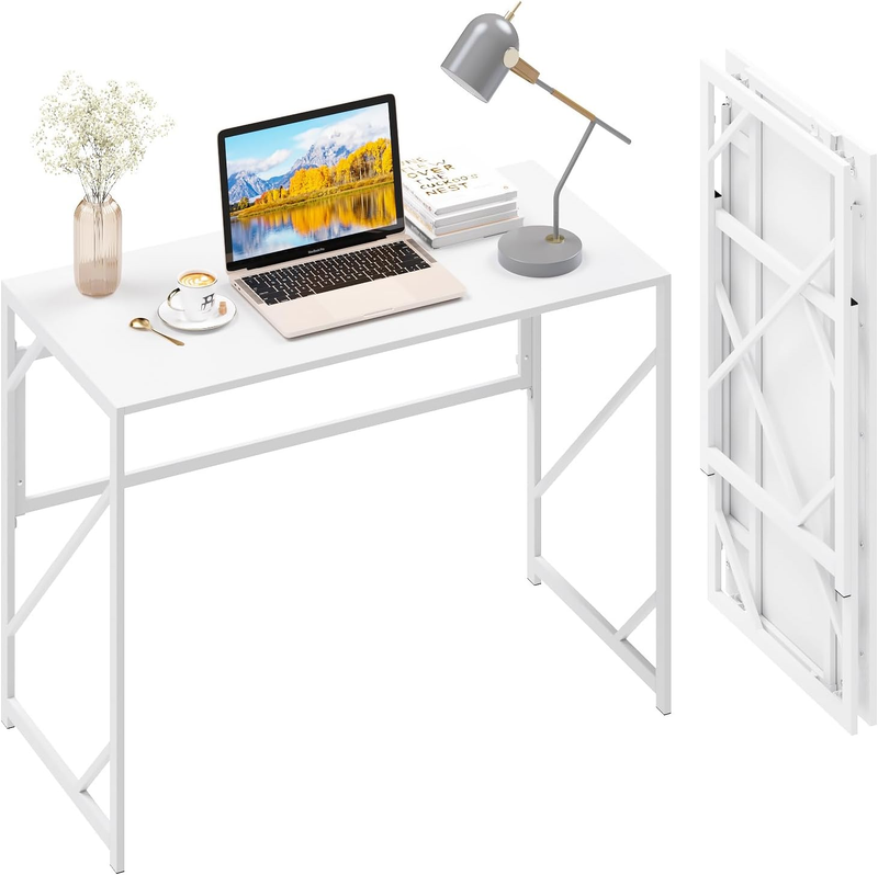 39.4" Folding Desk Writing Computer Desk Home Office Foldable Table7