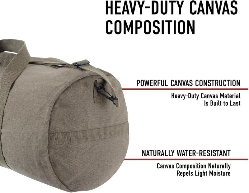 Heavy-Duty Canvas Shoulder Duffle Bag - Rugged Travel Gym Gear Equipment Bag5
