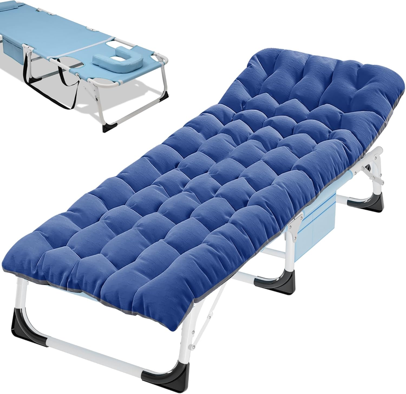 Camping Cot Extra Wide Heavy Duty 1200D Oxford Folding Bed w/ Mat Portable Sleep11