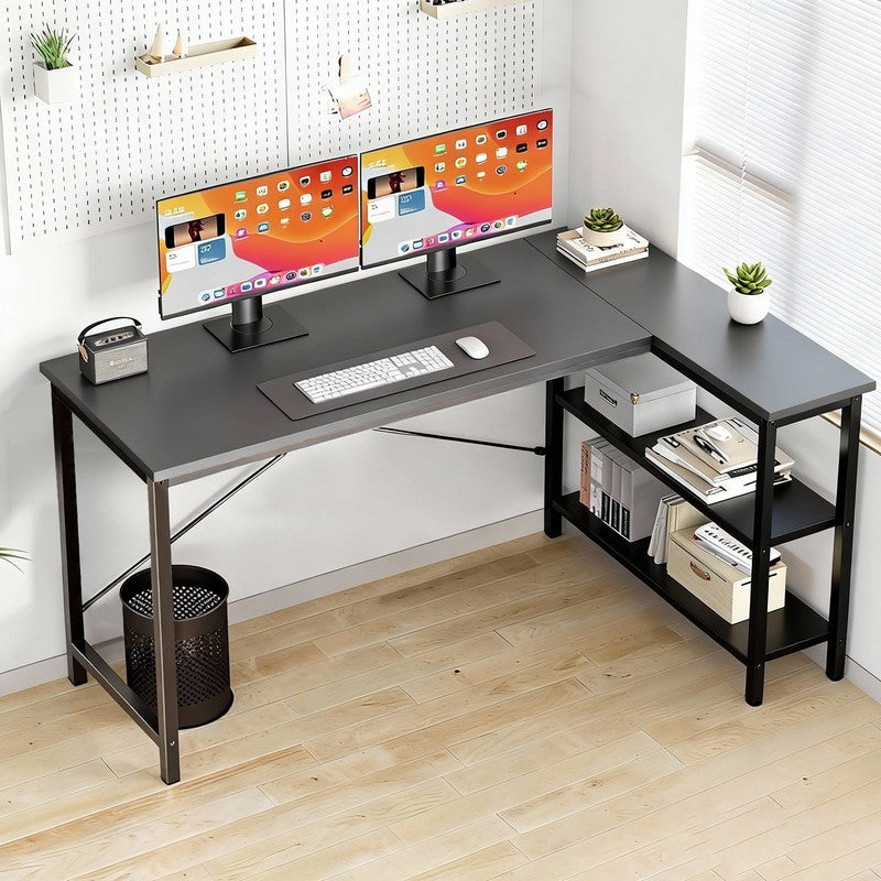 L Shaped Computer Desk, 47 Inch Corner Desk Gaming Table Writing Study Workstati3
