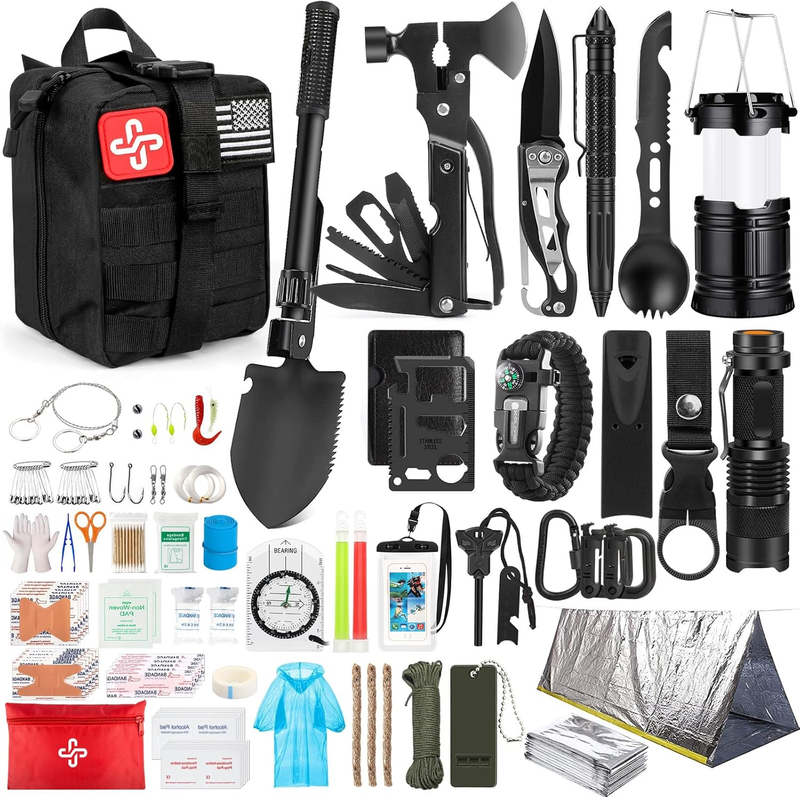 Survival Kit, 250Pcs Survival Gear First Aid Kit with Molle System Compatible Ba10