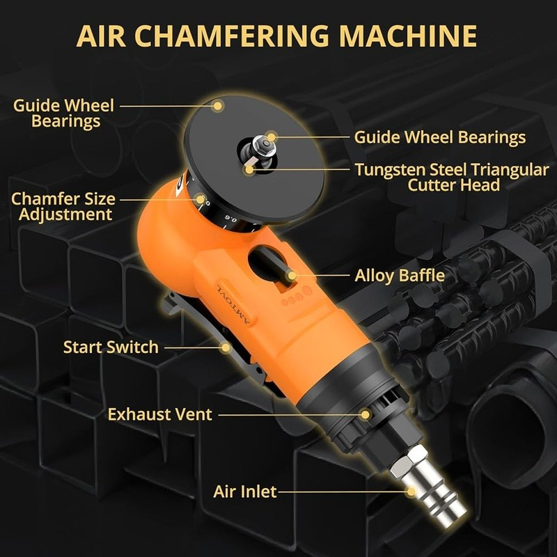 Pneumatic Chamfering Tool Mini Air Tool 30000 RPM W/ 20 Blades Adjustable Depth3
