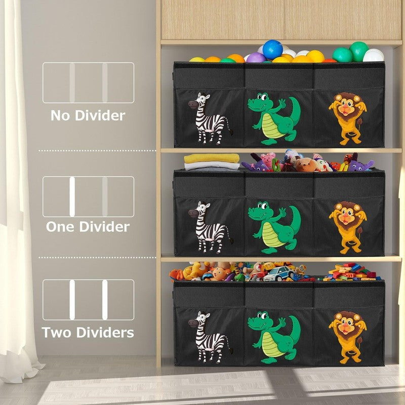 Extra Large Toy Box Collapsible Dinosaur Storage Organizer Kids Bin Black7