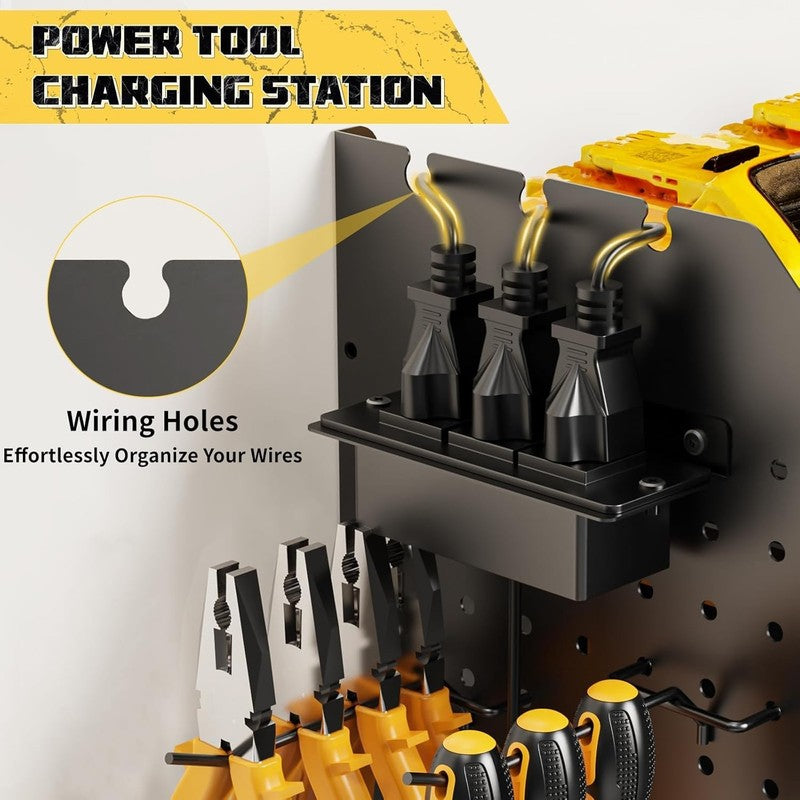 Heavy Duty Power Tool Organizer with Charging Station - Wall Mount Storage3