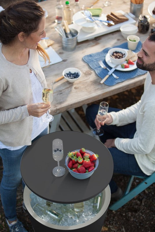 Modern 2-in-1 Cooler & Side Table Outdoor Patio Bar Gray4