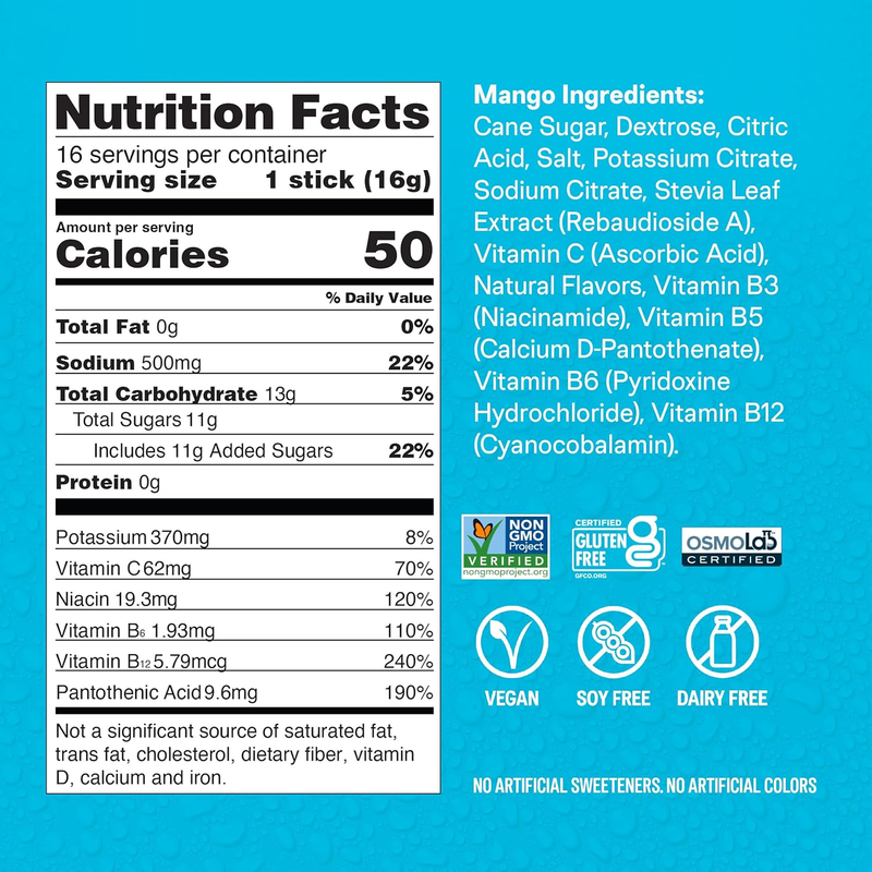 Liquid I.V. Hydration Multiplier Mango 16 Servings Electrolyte Powder7