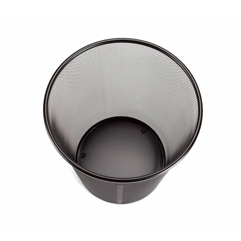 2-Pack 6 Gallon Steel Mesh Trash Cans, Black Round Wastebaskets for Home/Office2