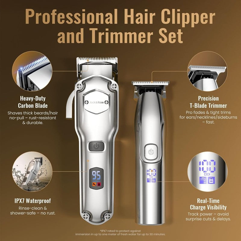 Cordless Hair Clippers & Trimmer Set for Men | Professional Barber Kit7