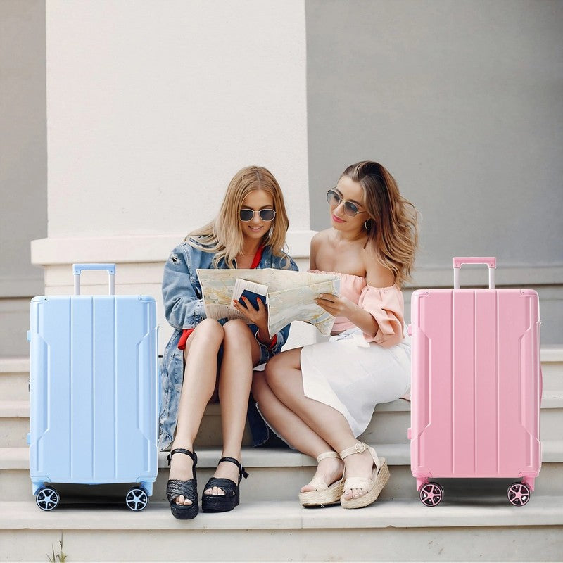 Carry on Luggage 24 Inch, ABS+PC Lightweight 65L Capacity Hardshell Suitcase wit7