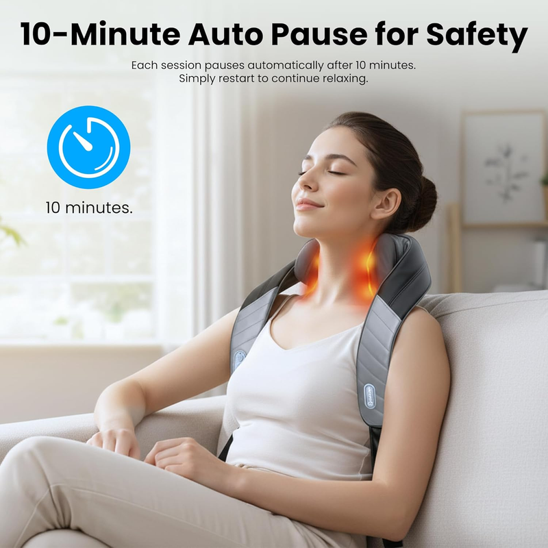 Cordless 4D Shiatsu Neck Shoulder Massager w/ Heat Back Massage Pillow4