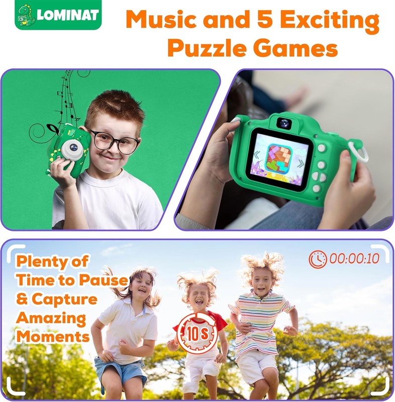 Kids 1080P HD Video Camera Toy w/ Dual Lens Games 32GB SD Card Ages 3 94