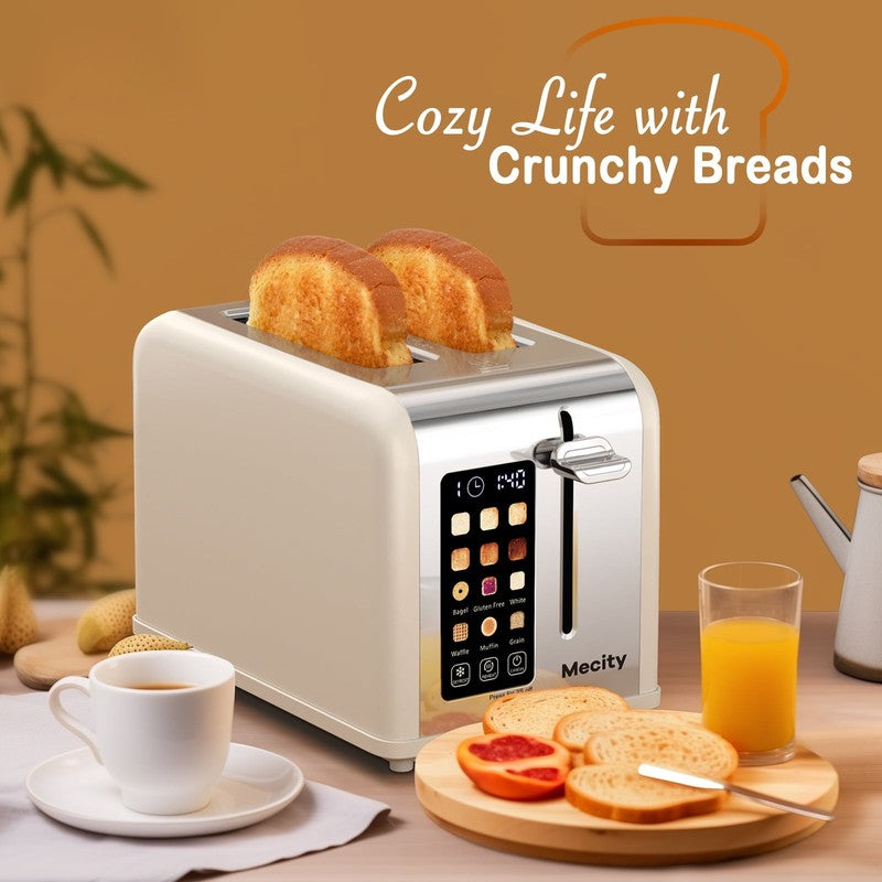2 Slice Touchscreen Toaster, Stainless Steel, 6 Shade Settings, Wide Slots, Rehe6