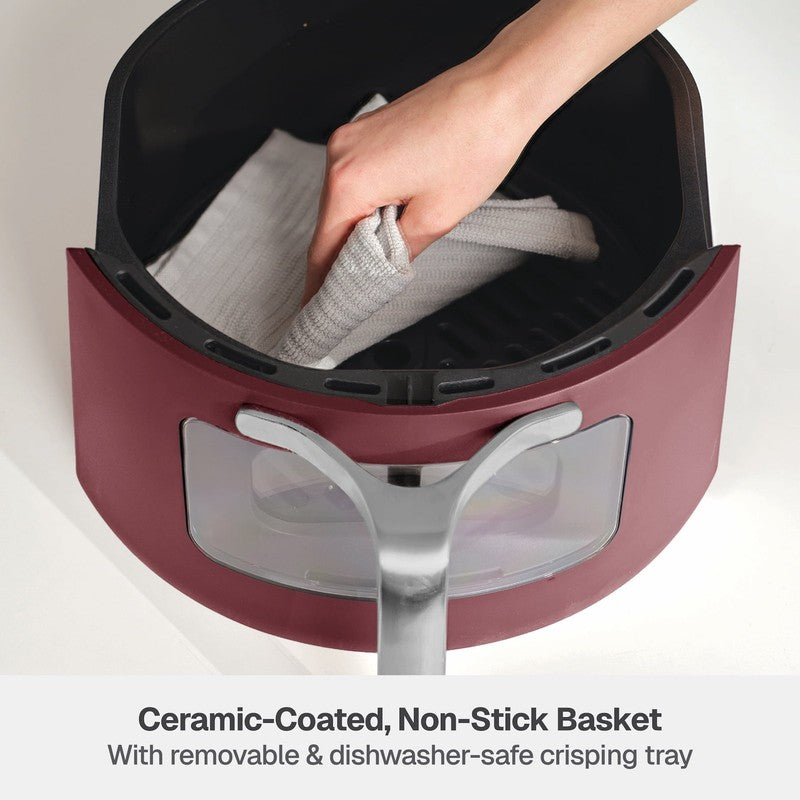 6QT Air Fryer with Thymecrisp Ceramic Nonstick Basket Cabernet Red7