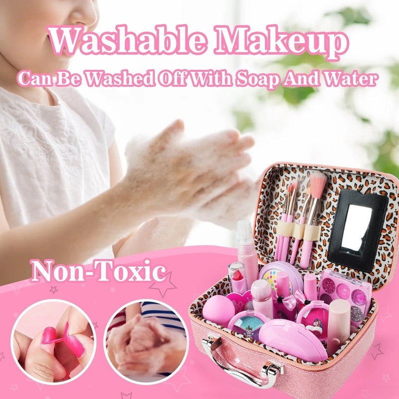 Kids Makeup Set for Girls Washable Real Cosmetic, Safe & Non Toxic Little Girl M6