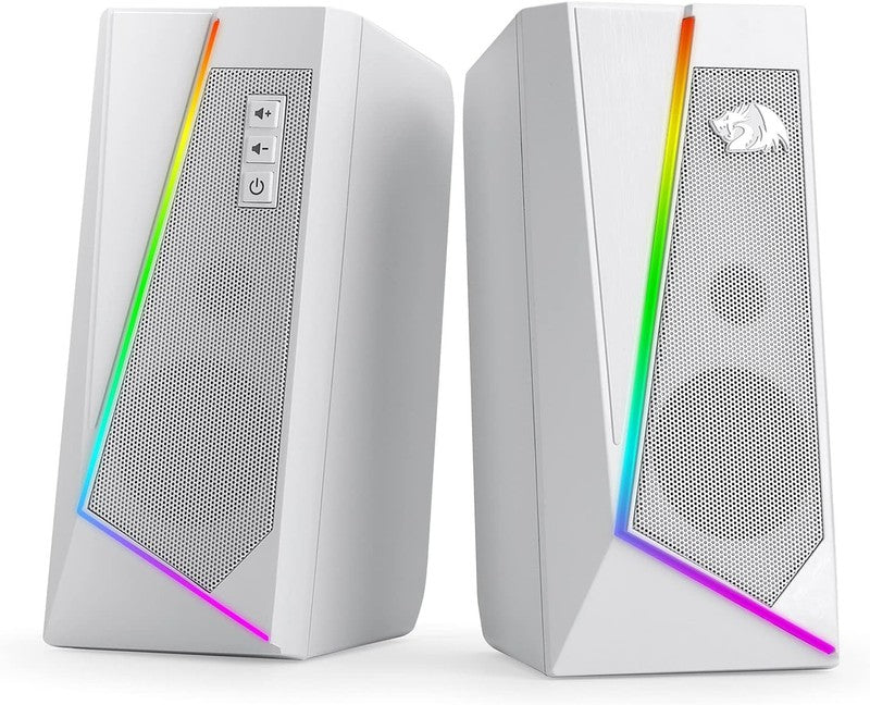 GS520 RGB Desktop Speakers 2.0 USB PC Stereo LED 6 Modes 3.5mm White8