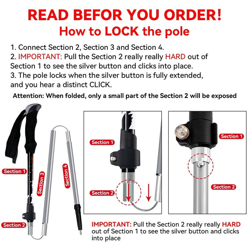 Collapsible Trekking Poles for Hiking   2 Pack Collapsible Aluminum Walking Stic1