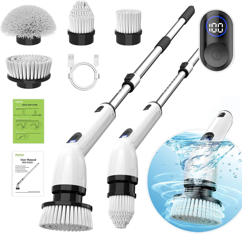 Electric Spin Scrubber, Full Body IPX7 Waterproof Bathroom Scrubber with Power L6