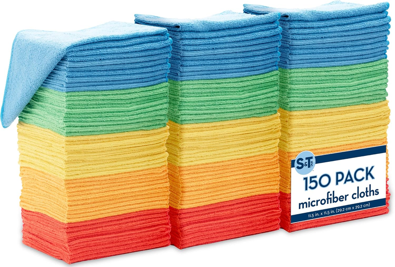150 Pack Microfiber Cleaning Cloth, Bulk Towels for Home, Reusable Microfiber To0
