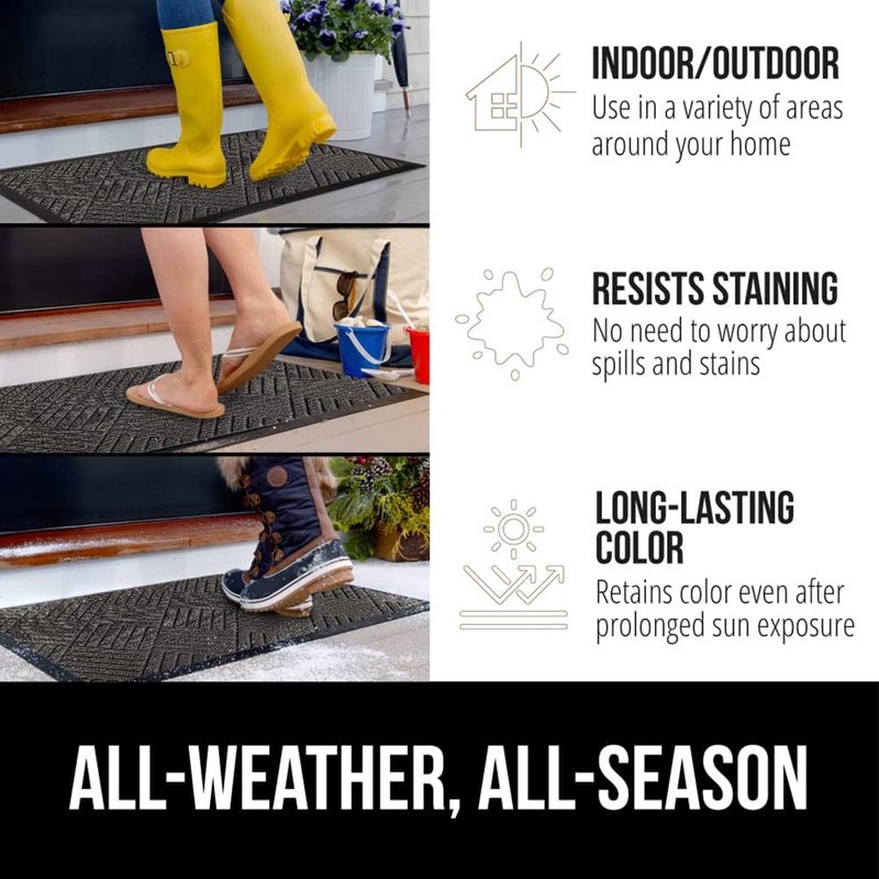 Weathermax All Season Waterproof Doormat 17x29 Gray Indoor Outdoor Rubber2