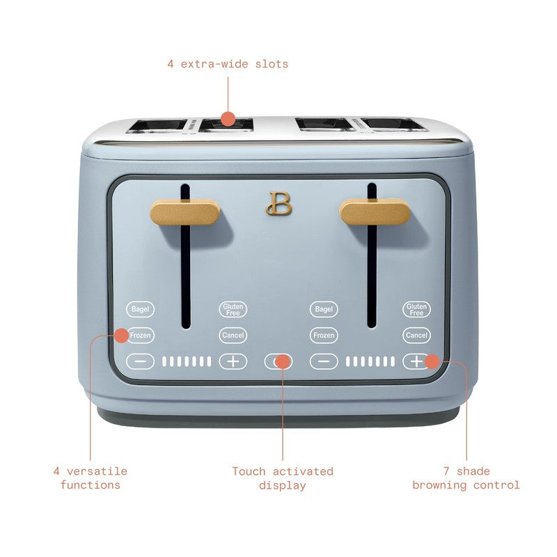 4-Slice Toaster with Touch-Activated Display, Cornflower Blue by Drew Barrymore5