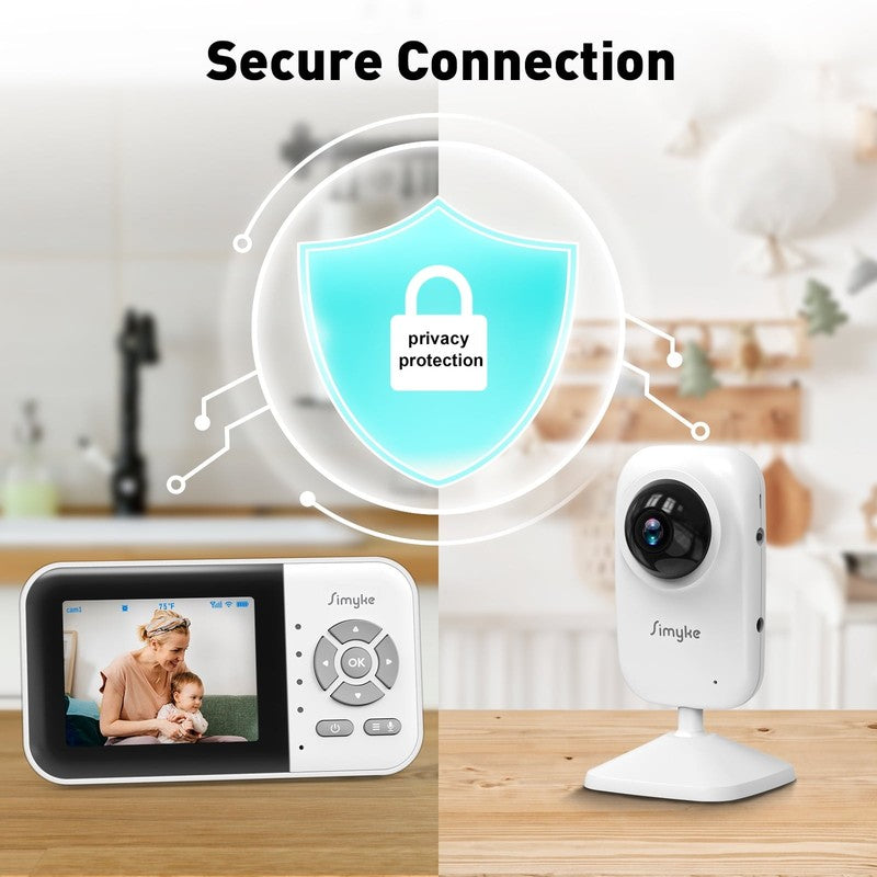 Dual Camera Video Baby Monitor, 2.8" LCD, Wireless, Night Vision, 2-Way Audio, A8