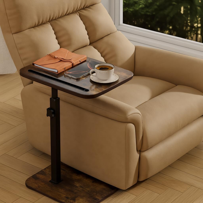 C Table Sofa Tray TV Side Adjustable Height Laptop Table Phone Small Space2
