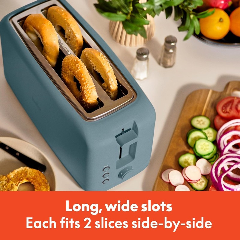 4 Slice Slim Toaster Long Slot 900W 6 Shade Anti Jam Surf Sourdough2