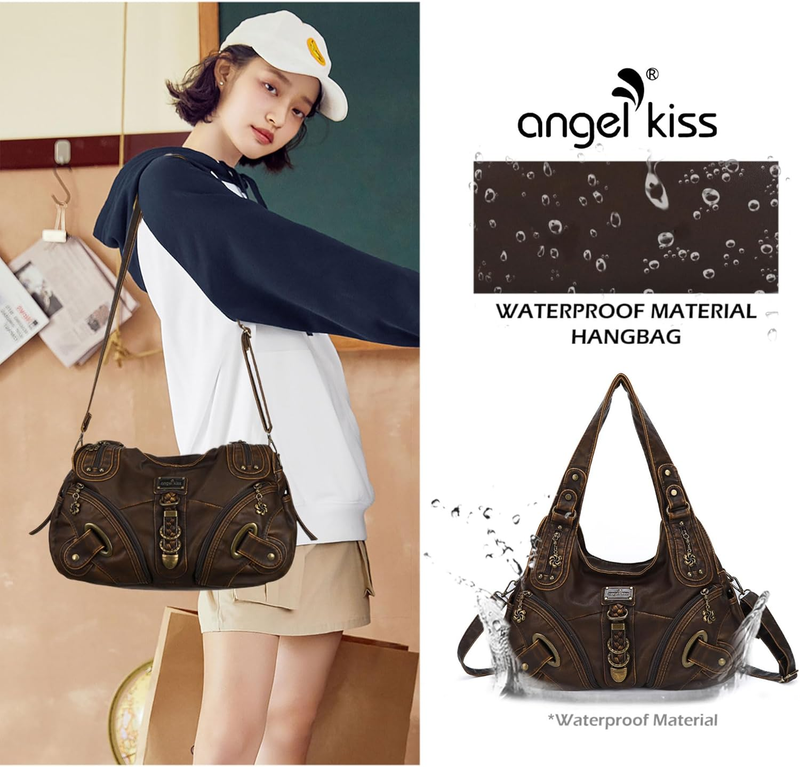 Angelkiss Women’s Large Hobo Satchel Shoulder Handbag Purse6