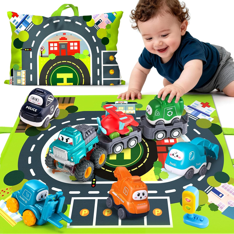 Big Cartoon Truck Car Toys for 1 Year Old Boy with Playmat/Storage Bag|Baby and8
