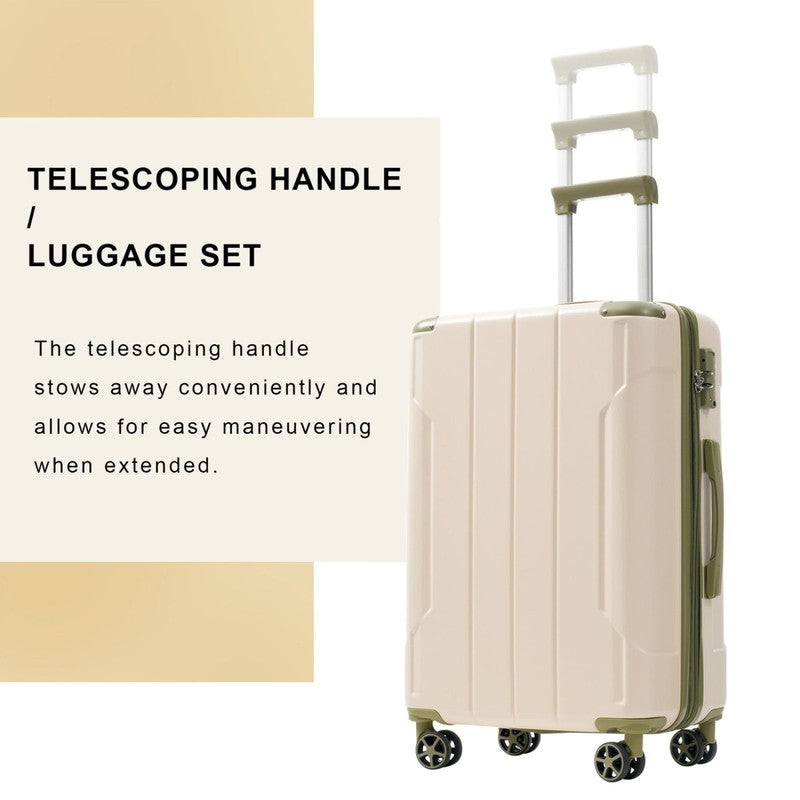 Carry on Luggage 24 Inch, ABS+PC Lightweight 65L Capacity Hardshell Suitcase wit6
