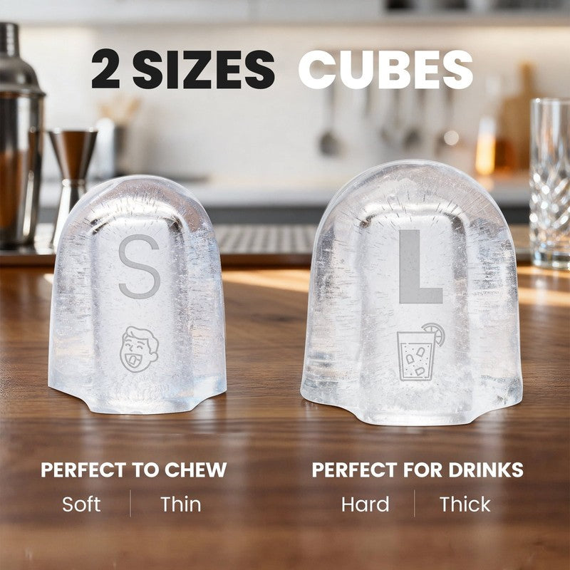 Countertop Ice Maker, 26Lbs Portable Small Ice Makers with Handle, 8 Cubes in 6 6