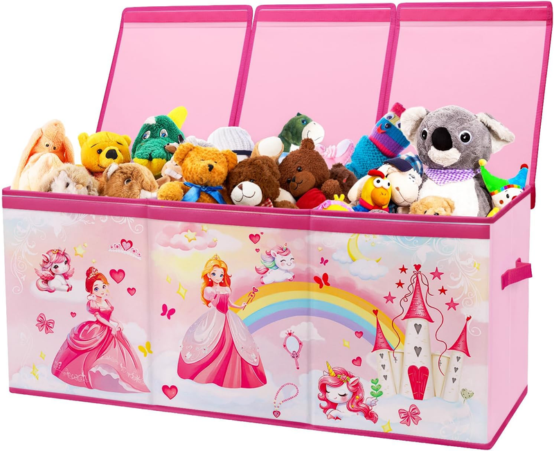 Large Toy Box Chest Collapsible Oxford Storage Box Kids Flip Lid Organizer0