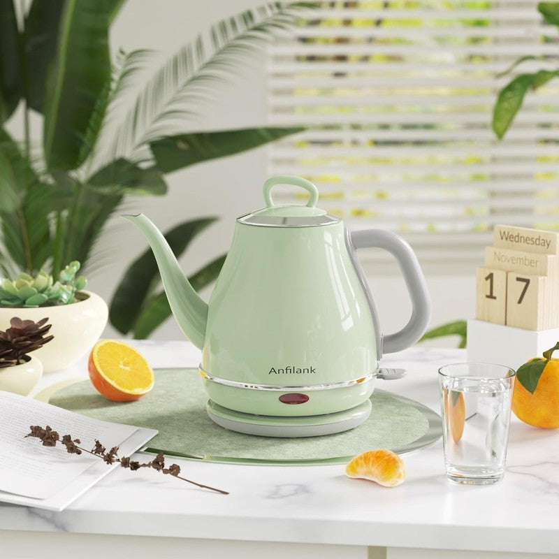 Gooseneck Electric Kettle 1L 1500W Fast Boil Stainless Steel Green5