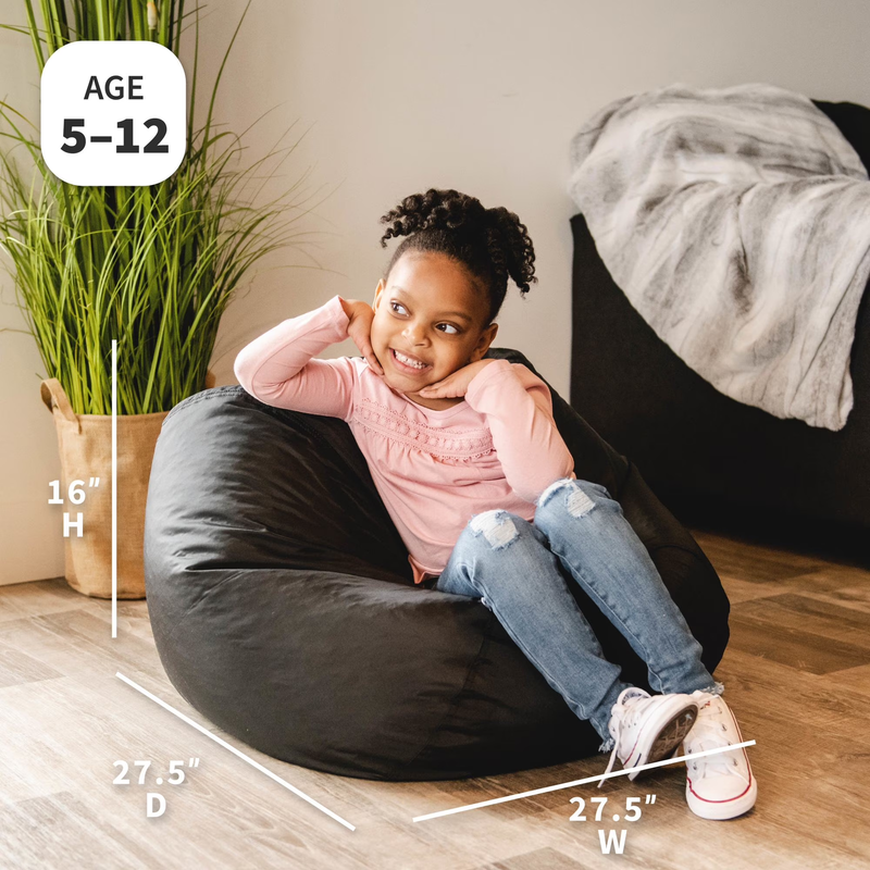 Classic Bean Bag Chair for Kids Bedroom and Reading Nook, Easy Clean Stretch Lim2