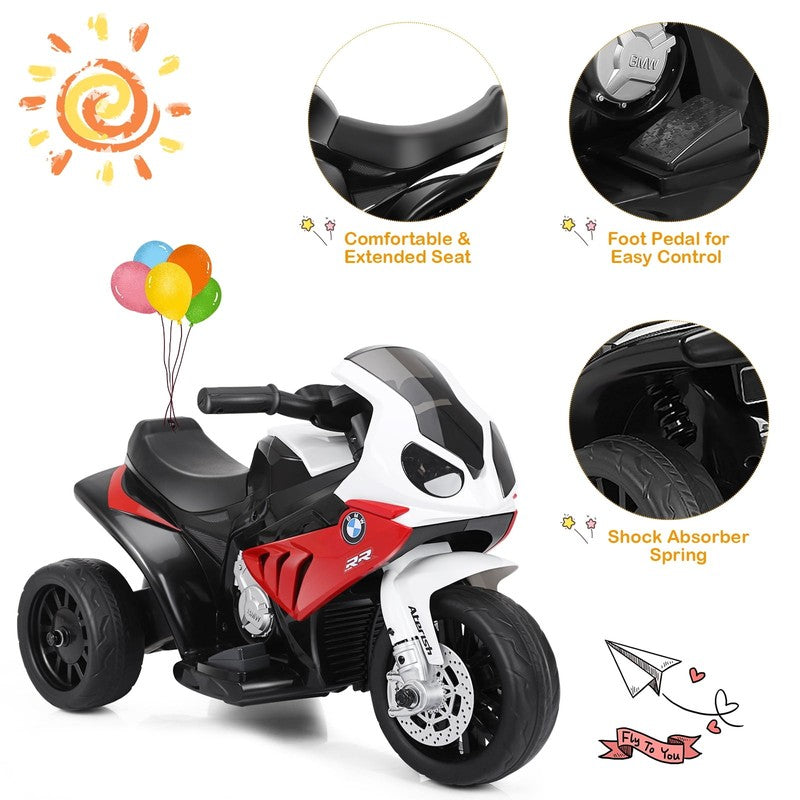 6V Licensed Kids Electric 3-Wheel Motorcycle Ride-On Red with Music & Light5