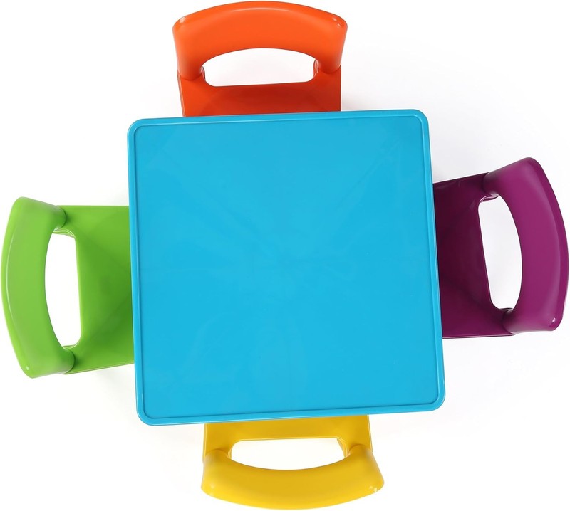 Tot Tutors Plastic Table and 4 Chairs Set   Aqua Blue4