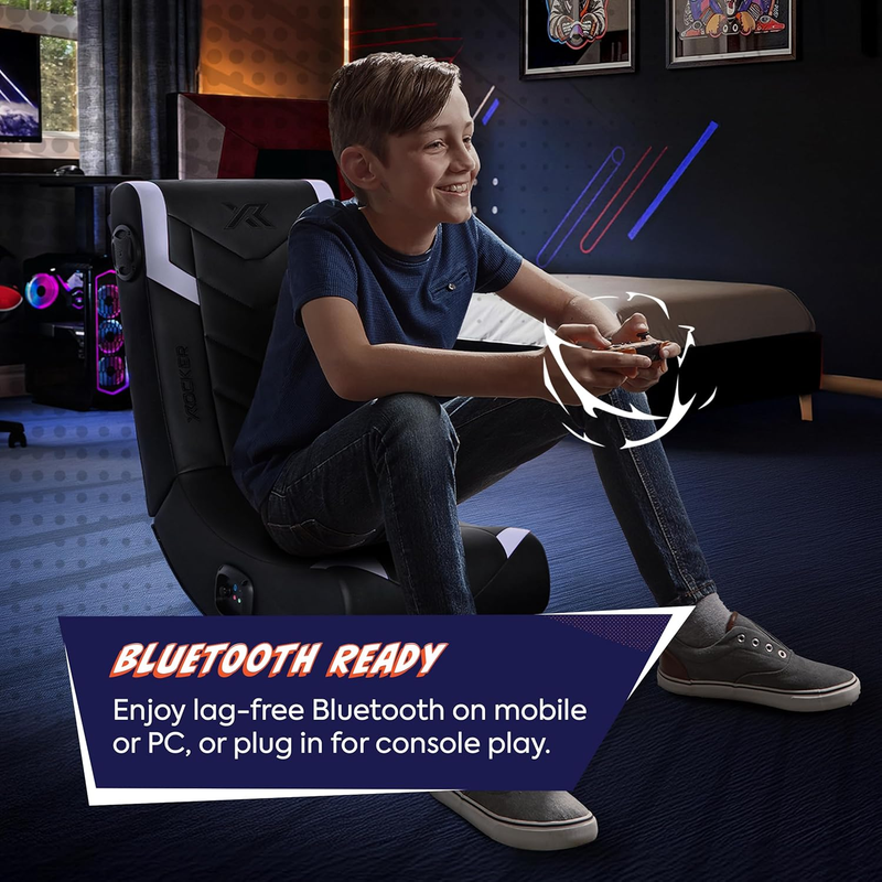 Video Gaming Floor Rocker Chair Foldable w/ Built In Audio for Gamers 5 174