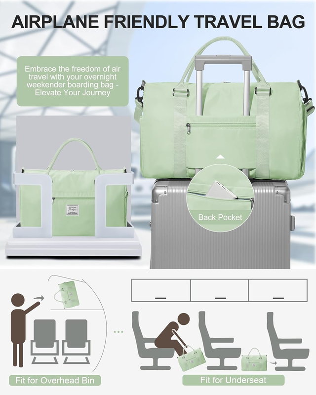Gym Bag Womens Mens with Shoes Compartment and Wet Pocket Travel Duffel Bags for8