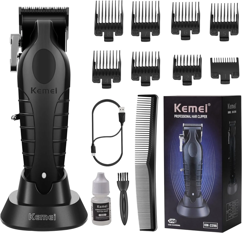 Professional Hair Clippers Cordless T Blade Trimmer USB Rechargeable Black7