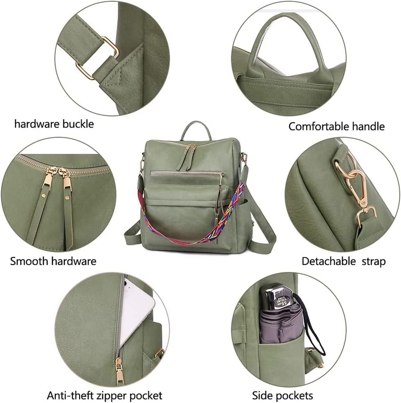 Women Backpack Purse Convertible Shoulder Satchel School Bag8