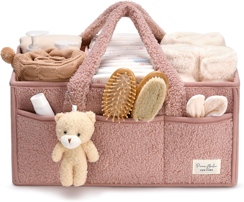 Baby Diaper Caddy Organizer with Handle, Boy & Girl Shower Gift Basket, Portable9