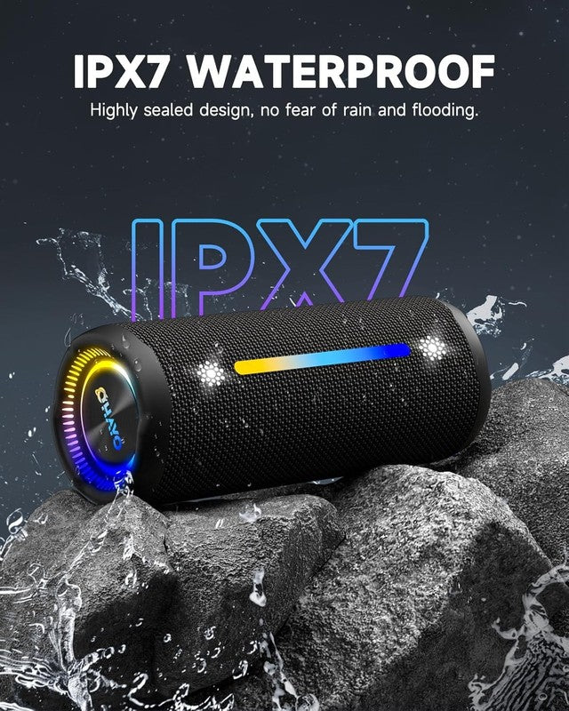 25W Bluetooth Speaker, IPX7 Waterproof, 24H Playtime, TWS, Lights, Black6