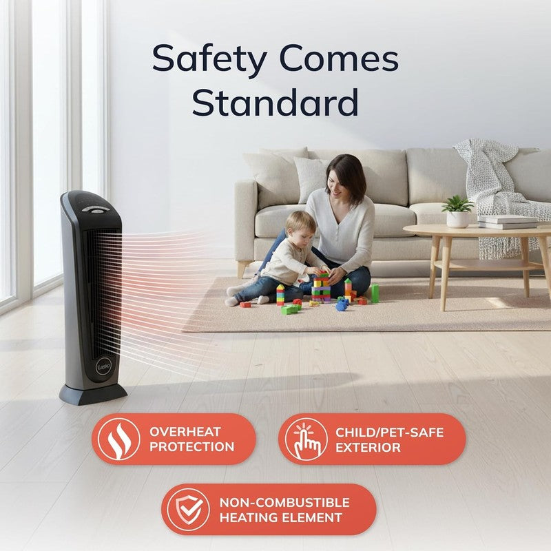 1500W Tower Space Heater Indoor w/ Remote Compact Electric Heater Grey6