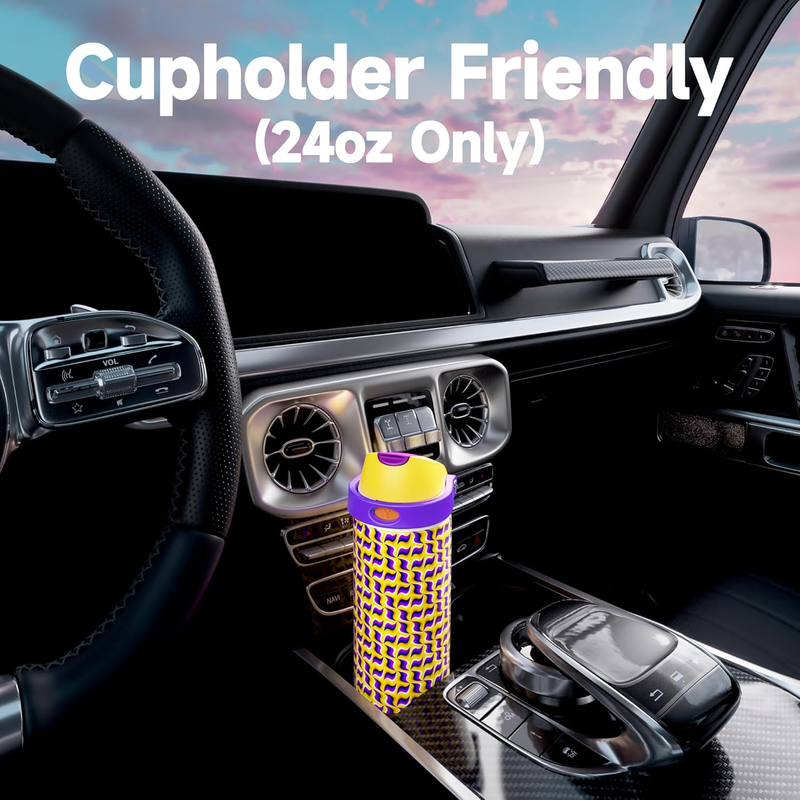 24oz Stainless Steel Water Bottle w/ Straw Leakproof Travel Sports Gym7